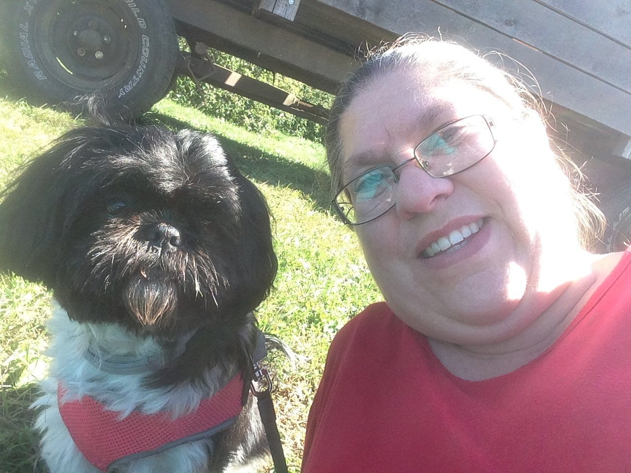 Aminah holding a Shih Tzu puppy at home — Zulas Shih Tzu of Maine